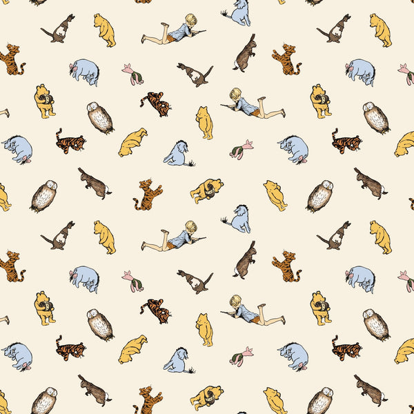 Winnie the Pooh Quilt Fabric Characters C17003 - CREAM by Echo Park Paper Co. - Jammin Threads