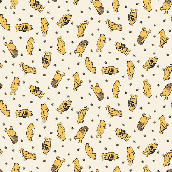 Winnie the Pooh Quilt Fabric Toss C17002 - CREAM by Echo Park Paper Co. - Jammin Threads
