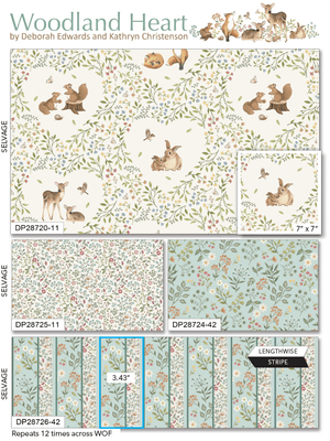 Woodland Heart DP28723 - 12 by Deborah Edwards and Kathryn Christenson for Northcott Fabrics - Jammin Threads