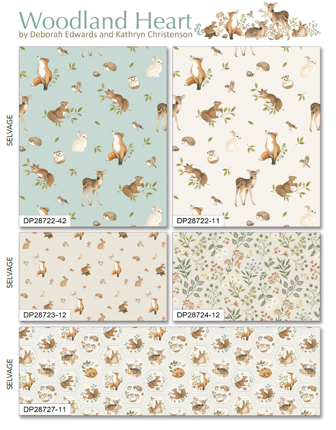 Woodland Heart DP28723 - 12 by Deborah Edwards and Kathryn Christenson for Northcott Fabrics - Jammin Threads