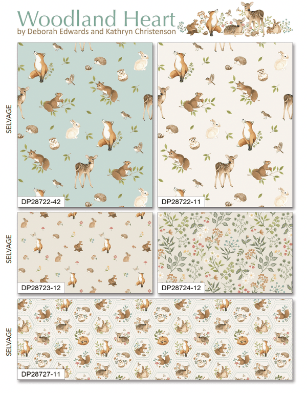 Woodland Heart DP28723 - 12 by Deborah Edwards and Kathryn Christenson for Northcott Fabrics - Jammin Threads