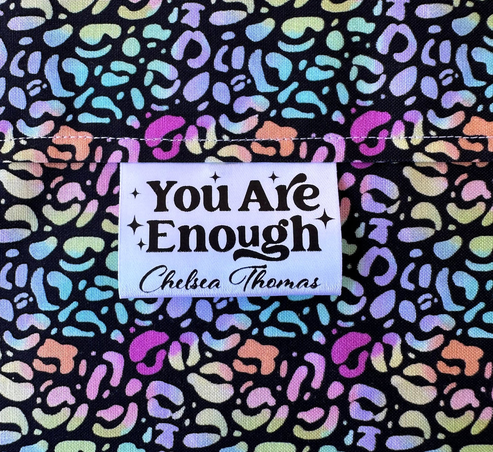 You Are Enough Satin Quilt Label – Personalized Sew - In Tag with Name | Inspirational Quilt Tag | Custom Satin Label - Jammin Threads