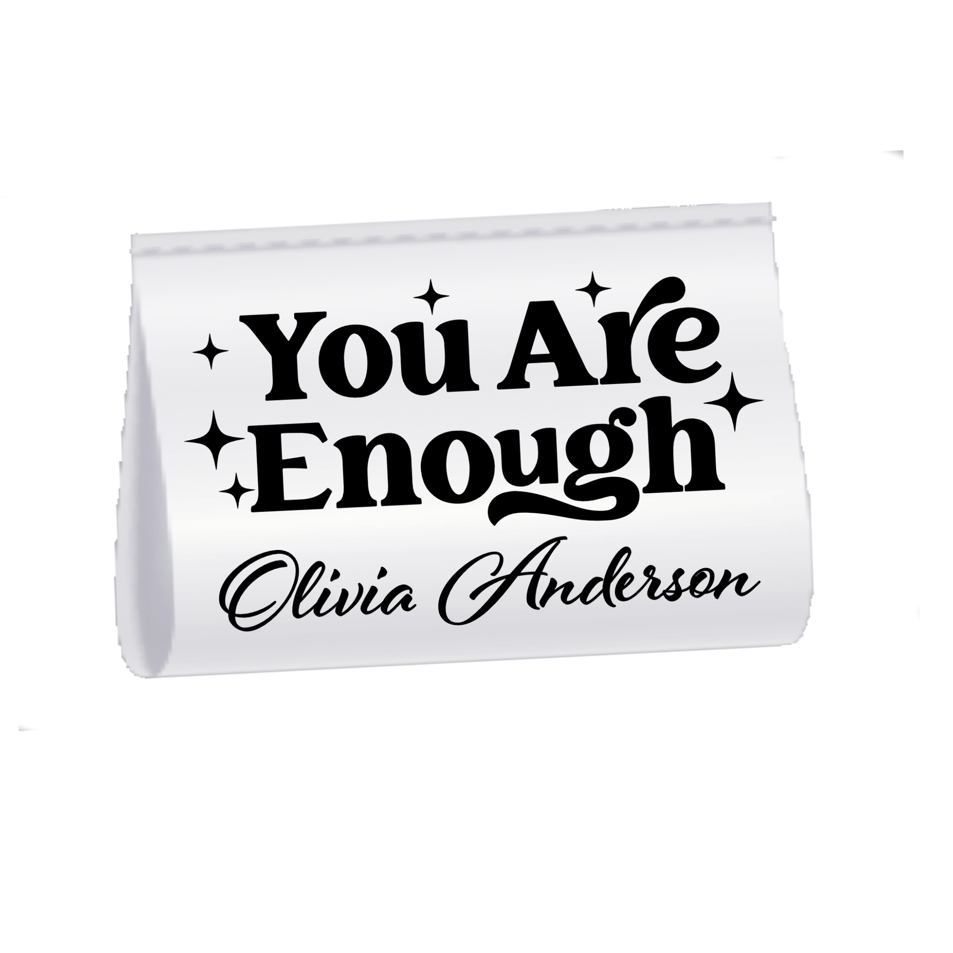 You Are Enough Satin Quilt Label – Personalized Sew - In Tag with Name | Inspirational Quilt Tag | Custom Satin Label - Jammin Threads