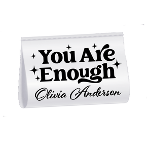 You Are Enough Satin Quilt Label – Personalized Sew - In Tag with Name | Inspirational Quilt Tag | Custom Satin Label - Jammin Threads