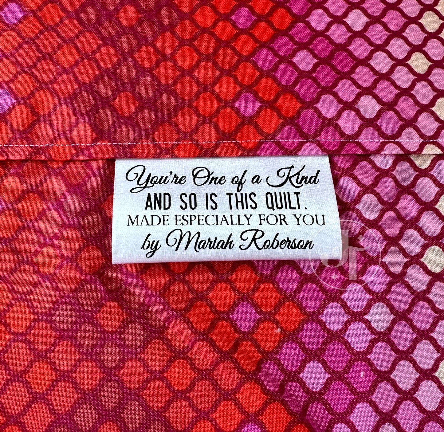 You're One of A Kind and So Is This Quilt. Quality Satin Quilt Labels - Jammin Threads