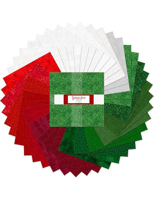Yuletide Frost Christmas Quilt Fabric - 10 Karat Gems 10x10" 42 pc. 512 168 512 - Jammin Threads