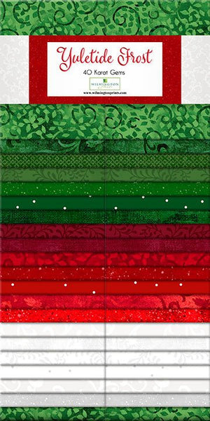 Yuletide Frost Christmas Quilt Fabric - 40 Karat Gems 2.5 x 44" 40 pc. - Jammin Threads