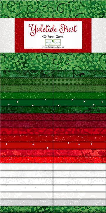 Yuletide Frost Christmas Quilt Fabric - 40 Karat Gems 2.5 x 44" 40 pc. - Jammin Threads