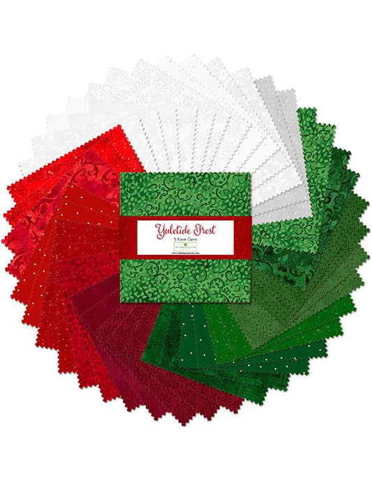 Yuletide Frost Christmas Quilt Fabric - 5 Karat Gems 5 x 5" 42 pc. 507 168 507 - Jammin Threads