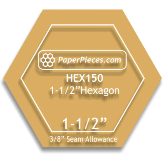 1 1/2" Hexagon acrylic template - Jammin Threads