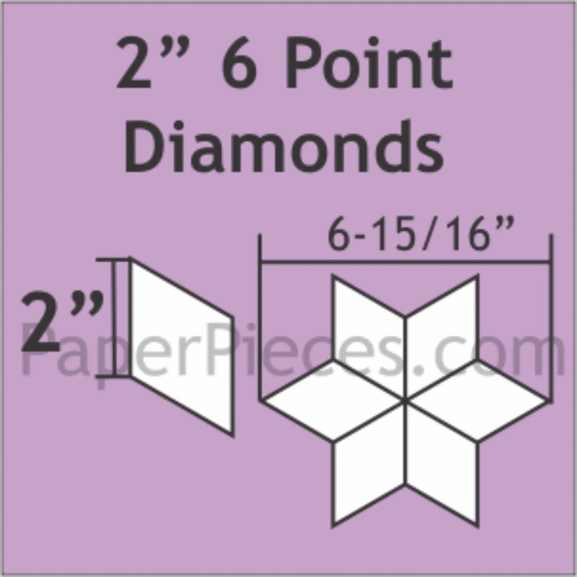 2" 6 point diamonds Paper Pieces - Jammin Threads