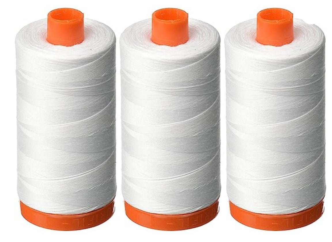 3 Pack - White Aurifil Thread - Jammin' Threads