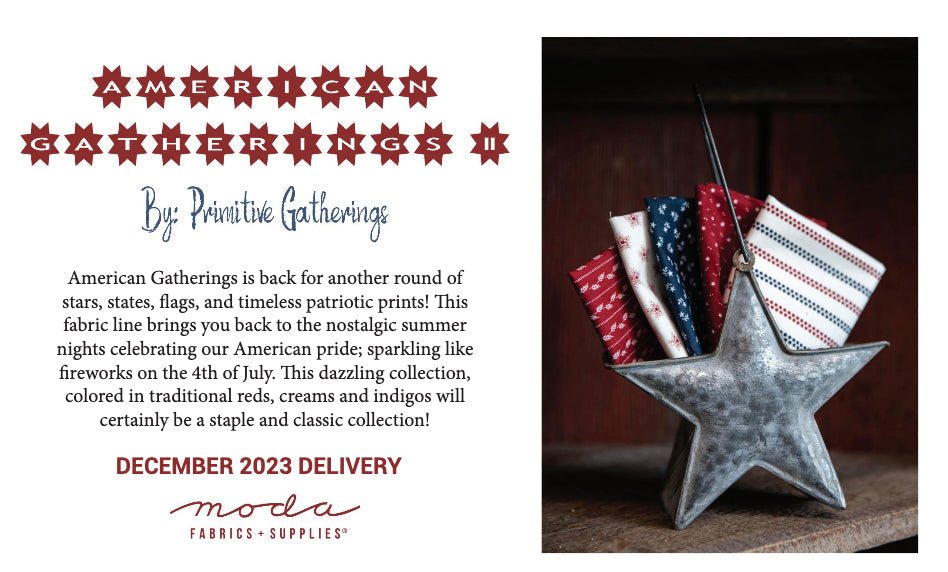 American Gatherings Loyal Blue Star Flower by Primitive Gatherings for Moda Fabrics - Jammin Threads