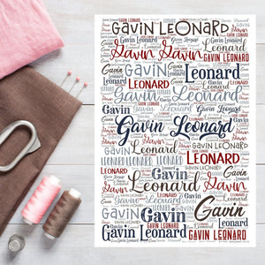 ANY NAME custom fabric panel - Jammin Threads