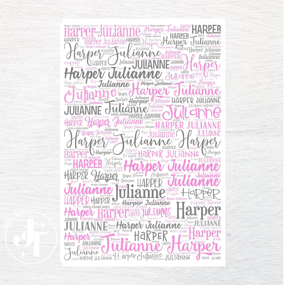 Custom name fabric by Jammin' Threads