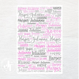 ANY NAME custom fabric panel - Jammin Threads