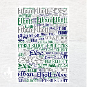 ANY NAME fabric panel - Jammin Threads