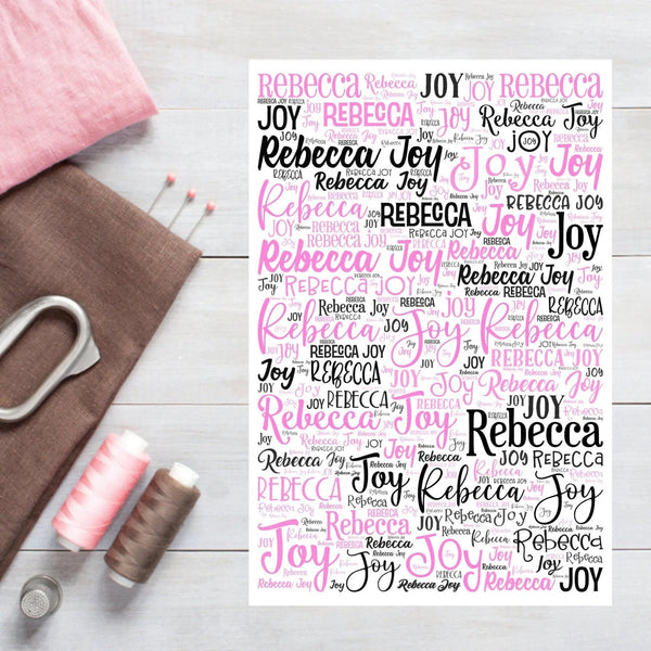ANY NAME fabric panel - Jammin Threads
