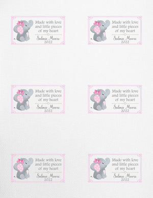 Baby Elephant Quilt Labels - Jammin Threads