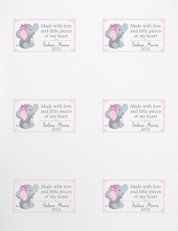 Baby Elephant Quilt Labels - Jammin Threads