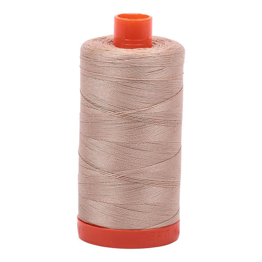 Beige - Aurifil Mako Cotton Thread Solid 50wt 1422yds - Jammin Threads