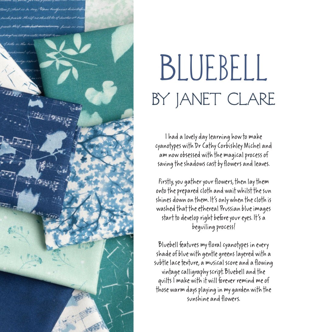 Bluebell Cloud Cotton Quilt Fabric by Janet Clare for Moda Fabrics - Jammin Threads