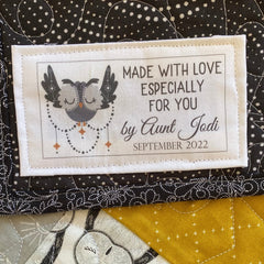 Boho Owl baby Quilt Label - Jammin Threads