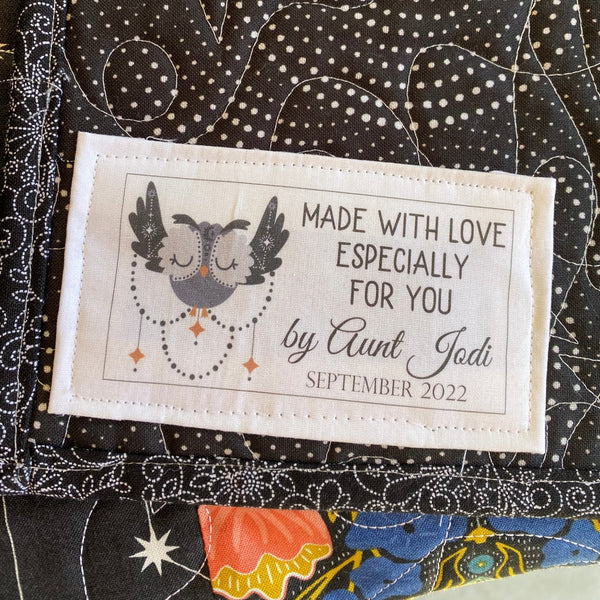 Boho Owl Quilt Label - Jammin Threads