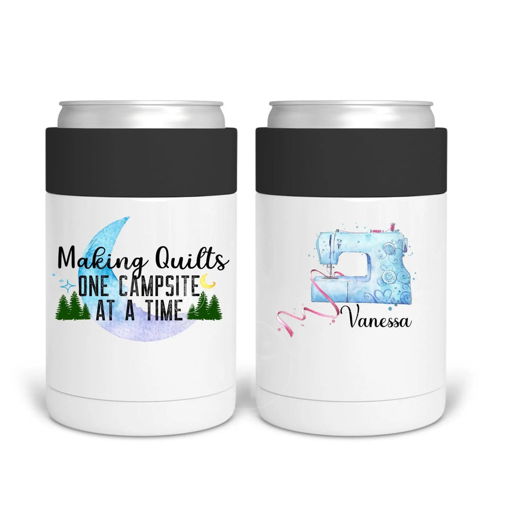 Making quilts one campsite at a time. Personalized RV Quilter mugs and tumblers - Jammin Threads