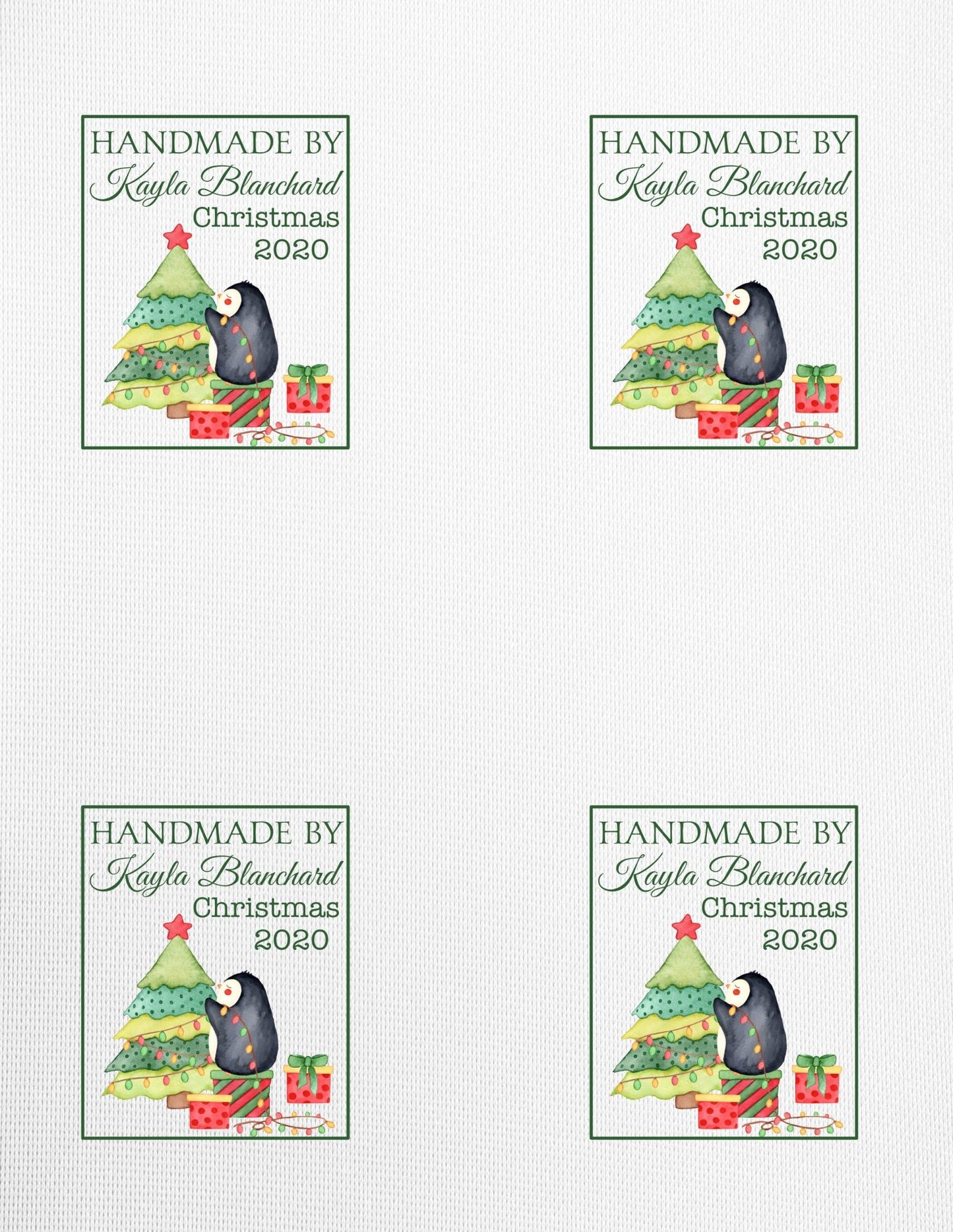 Christmas Penguin Quilt Labels - Jammin Threads