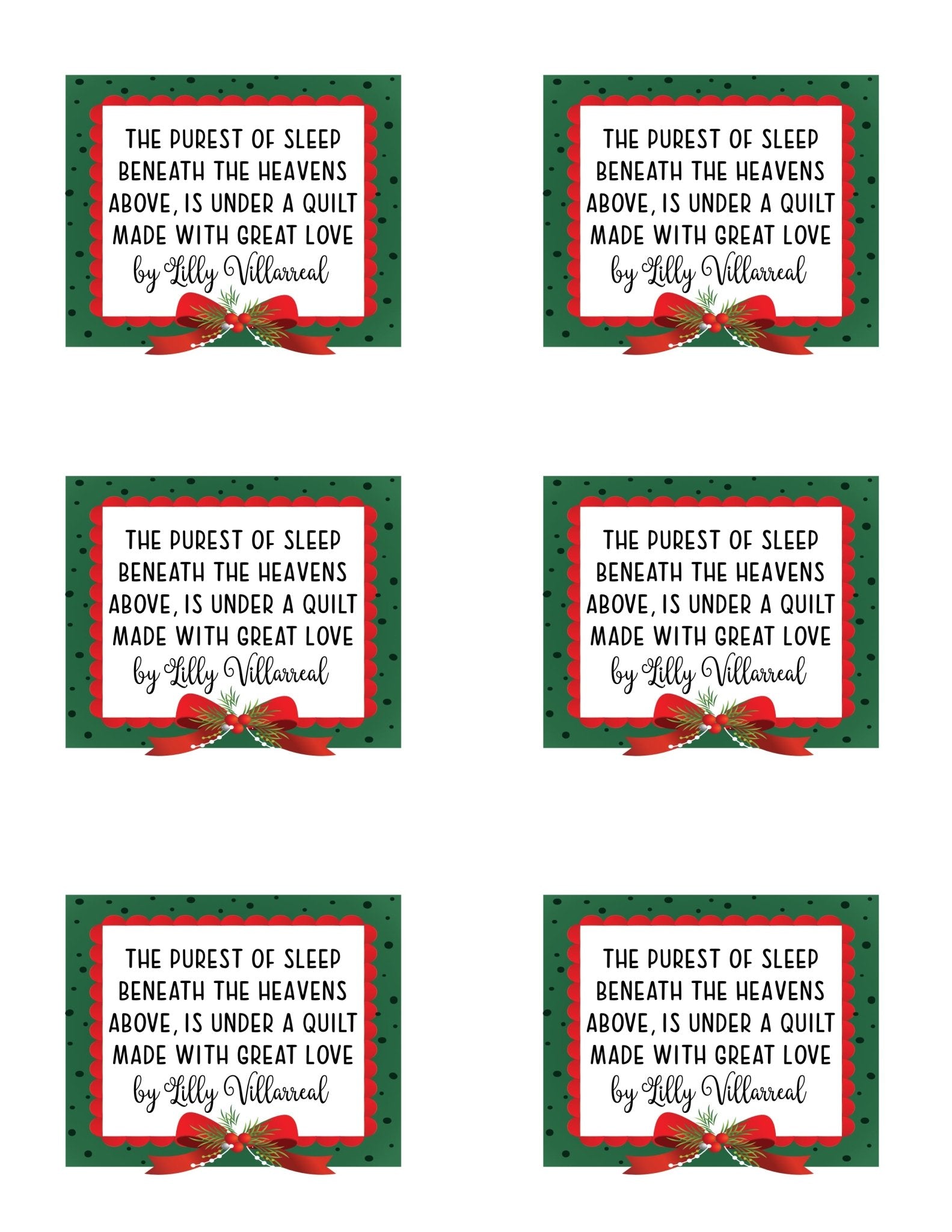 the-purest-of-sleep-personalized-christmas-quilt-labels-jammin-threads for Free Printable Printable Quilt Labels The Purest of Sleep - Personalized Christmas Quilt Labels – Jammin Threads for Free Printable Printable Quilt Labels