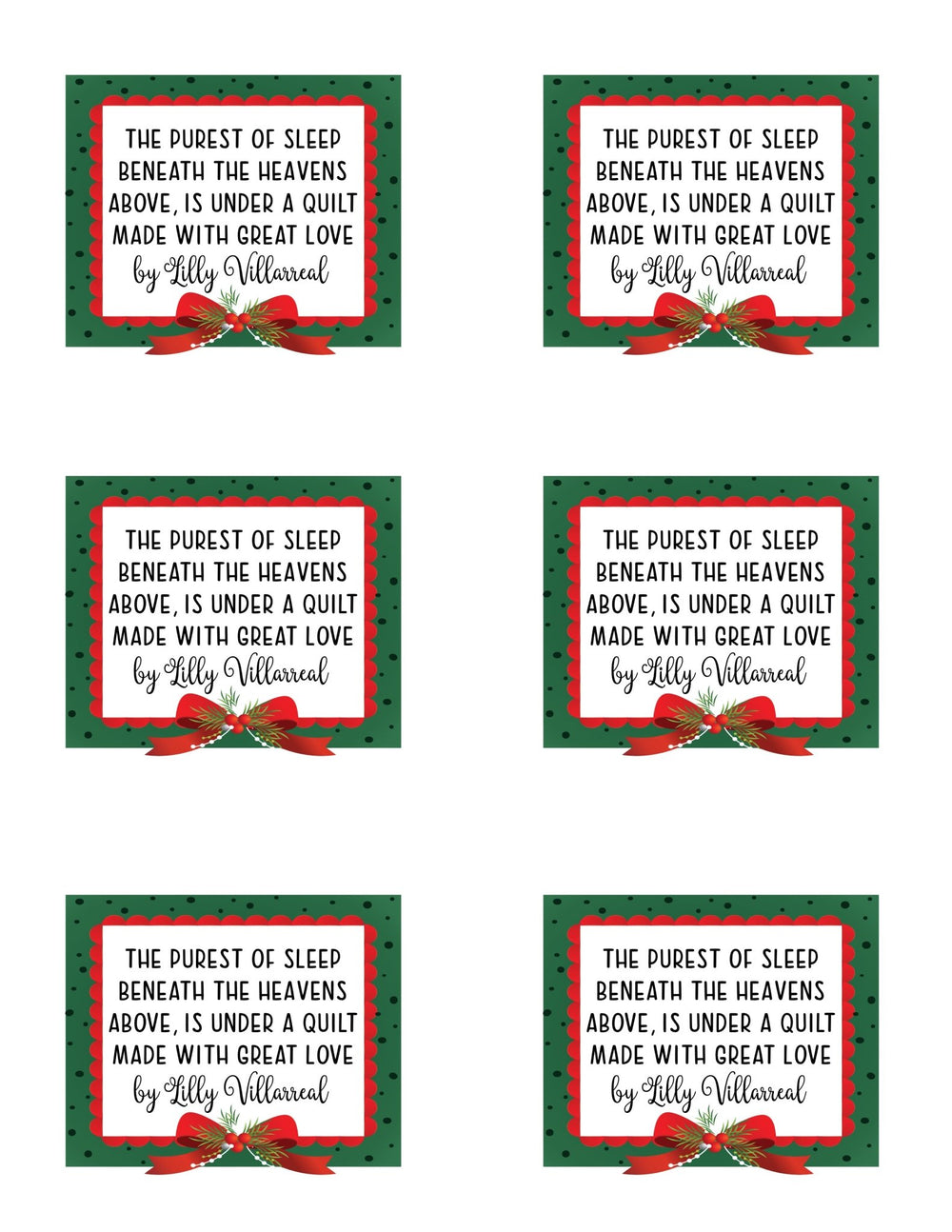 Christmas Quilt Labels - Jammin Threads