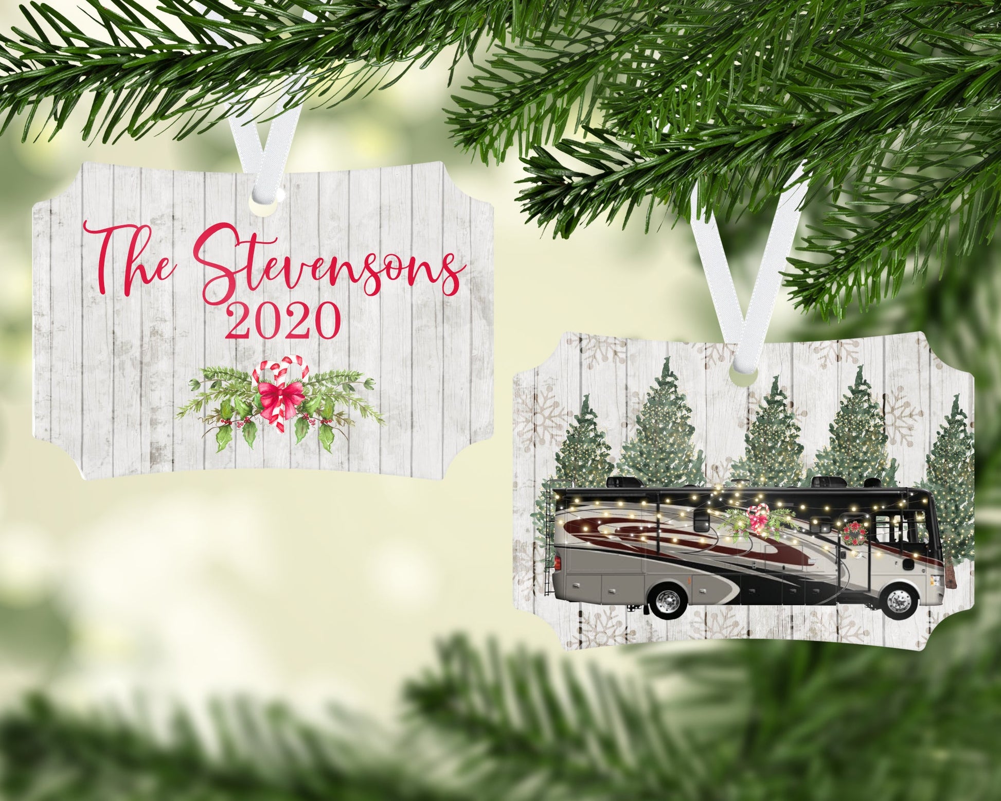 Open Road Motorhome Ornament. Personalized camper Christmas ornament - Jammin Threads
