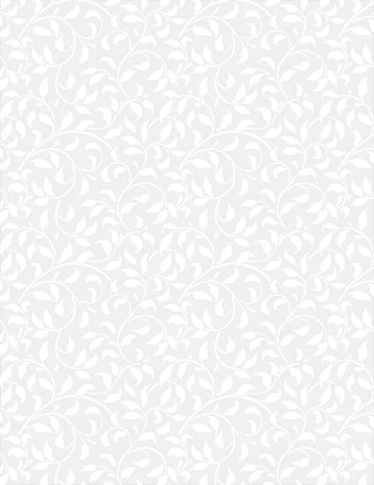 Climbing Vine White on White Quilt Fabric by Wilmington Prints. White tone on tone - Jammin Threads