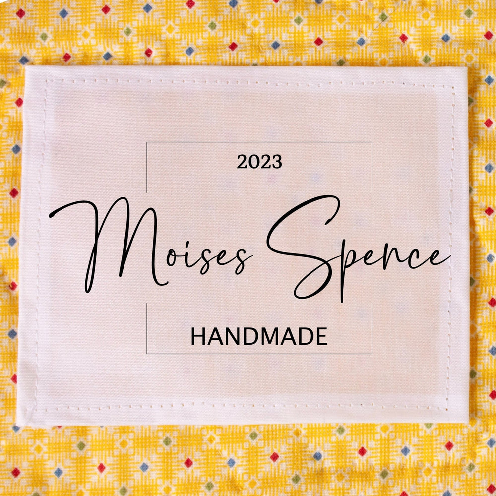 Modern Logo Quilt Labels. Personalized with your name and a year - Jammin Threads
