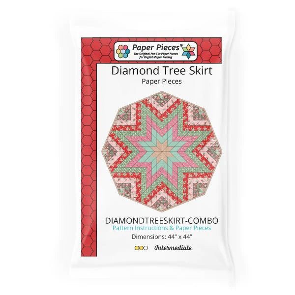 Diamond Tree Skirt by Paper Pieces.  EPP Pattern and paper pieces Tree Skirt - Jammin Threads