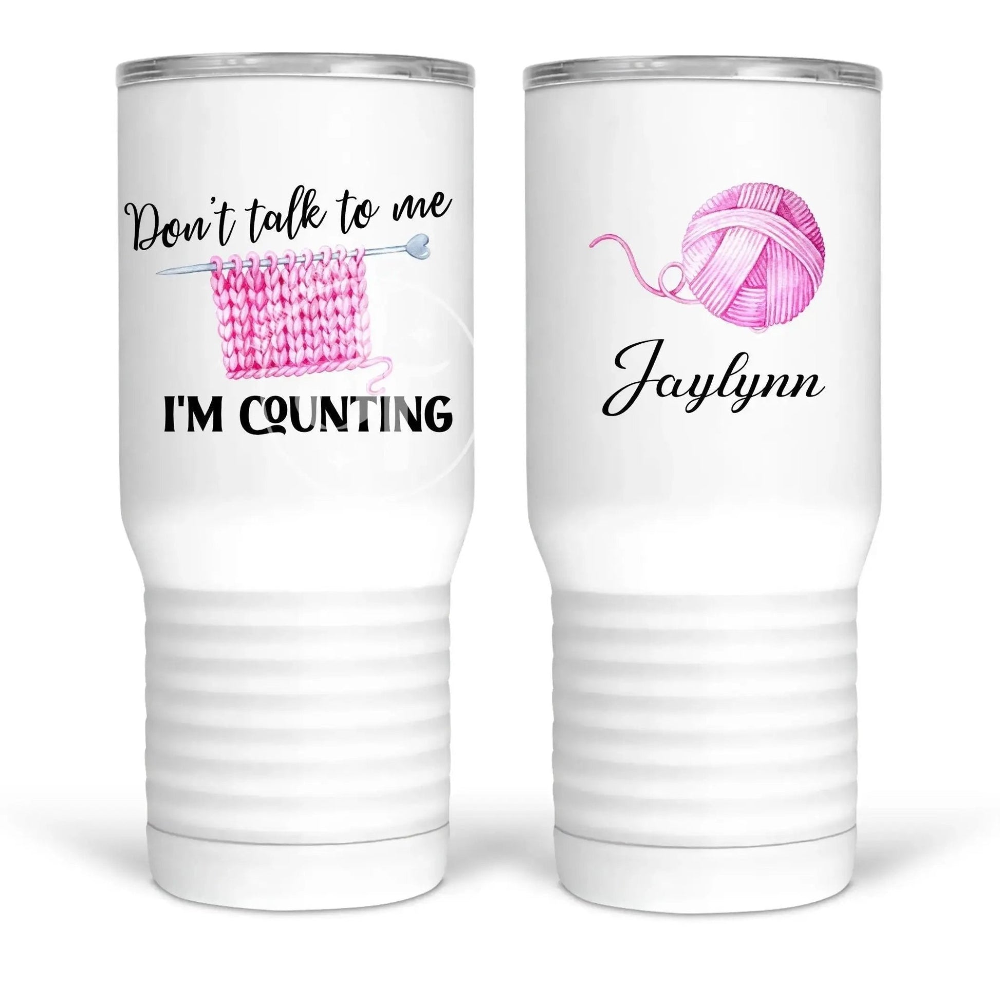 Don't Talk to Me I'm Counting.  Funny knitting and crochet mugs and tumblers. Great gifts for knitters and crocheters - Jammin Threads
