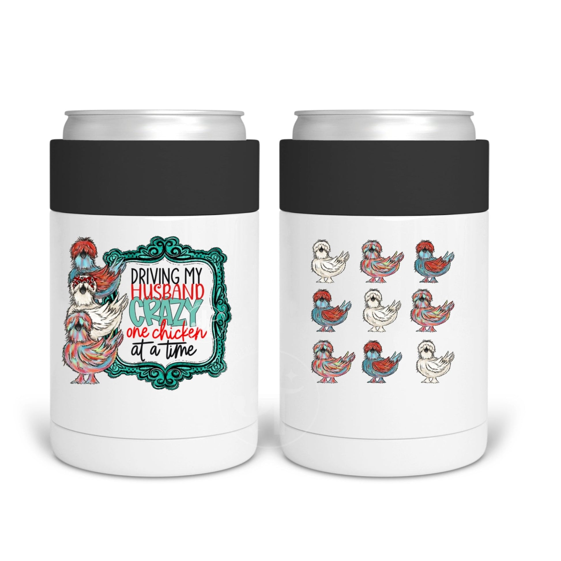 Driving My Husband Crazy One Chicken At A Time Drinkware ~ Funny Silkie Chickens Tumbler - Jammin Threads