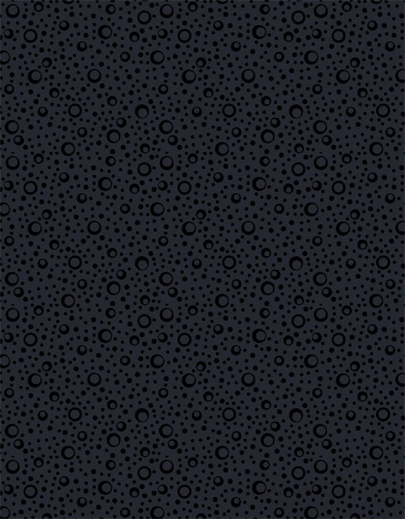 Essentials After Midnight Black-on-Black Bubbles Quilt Fabric by Wilmington Prints. Tone on tone - Jammin Threads
