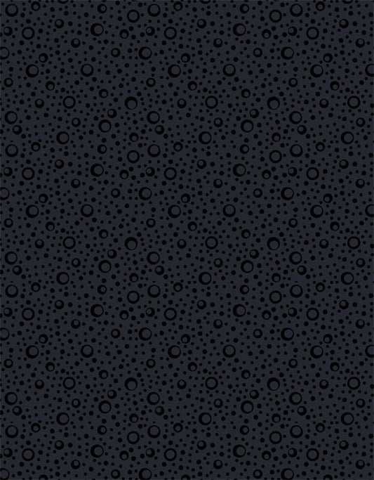 Essentials After Midnight Black-on-Black Bubbles Quilt Fabric by Wilmington Prints. Tone on tone - Jammin Threads