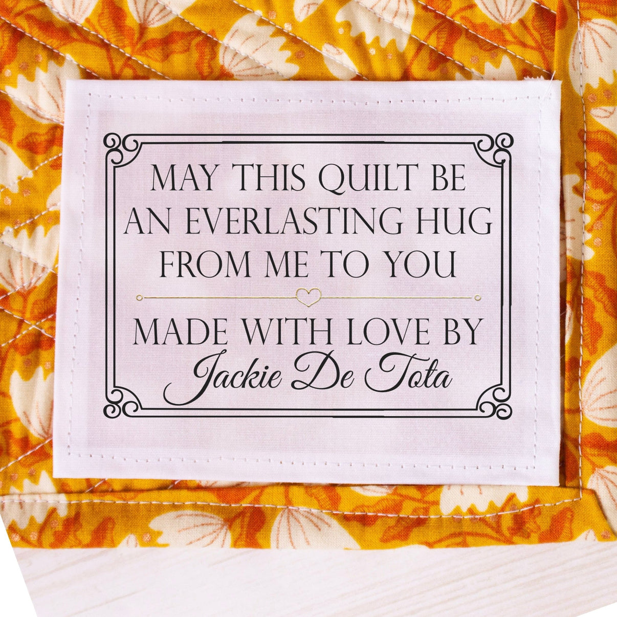 May this quilt be an everlasting hug from. me to you. Personalized, se