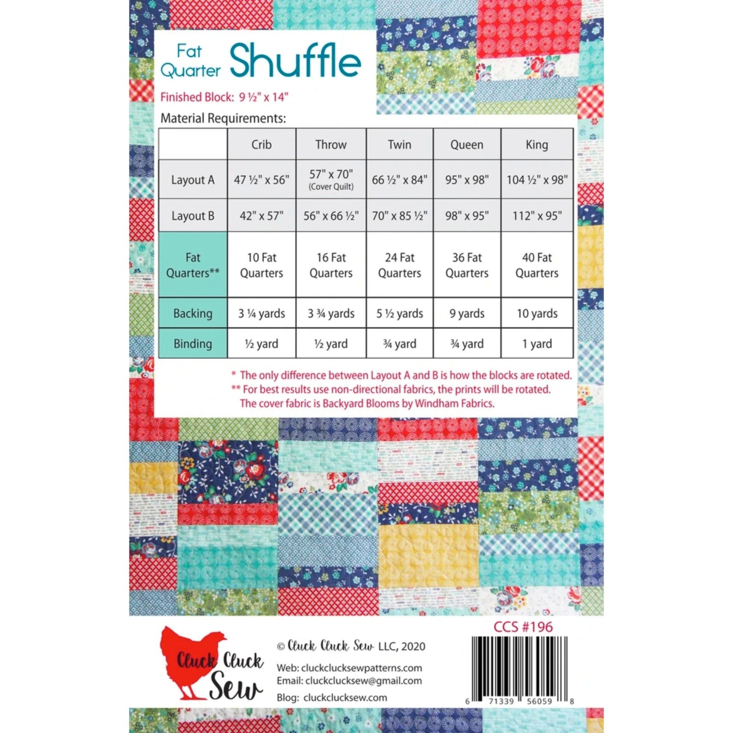 Fat Quarter Shuffle Quilt Pattern by Cluck Cluck Sew - Jammin Threads