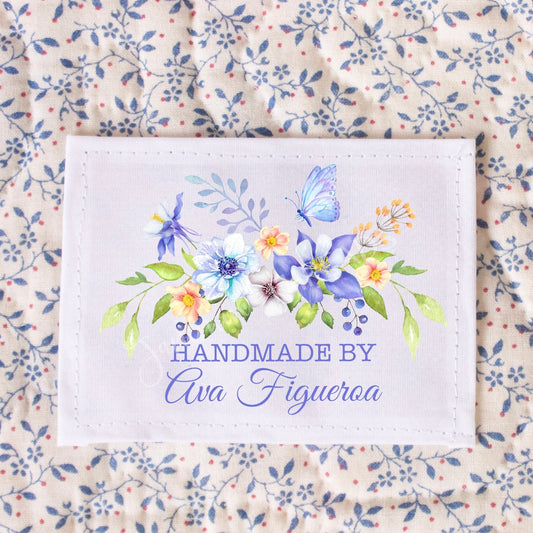 Floral Butterfly Quilt Labels - Personalized Quilt Labels - Jammin Threads