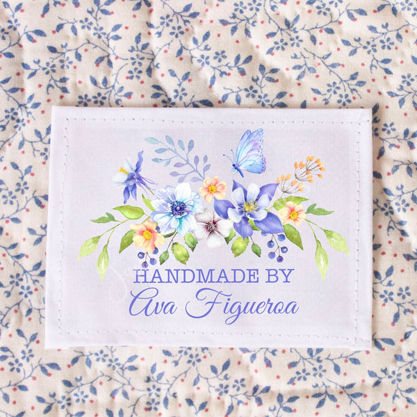 Floral Butterfly Quilt Labels - Personalized Quilt Labels - Jammin Threads