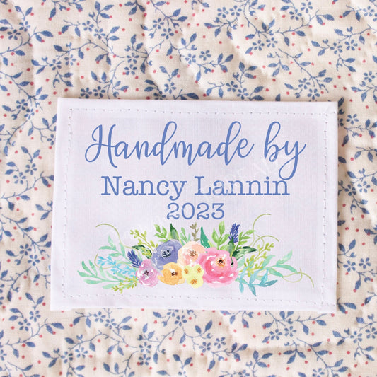 Floral Quilt Labels - Pretty, Personalized Quilt Labels - Jammin Threads