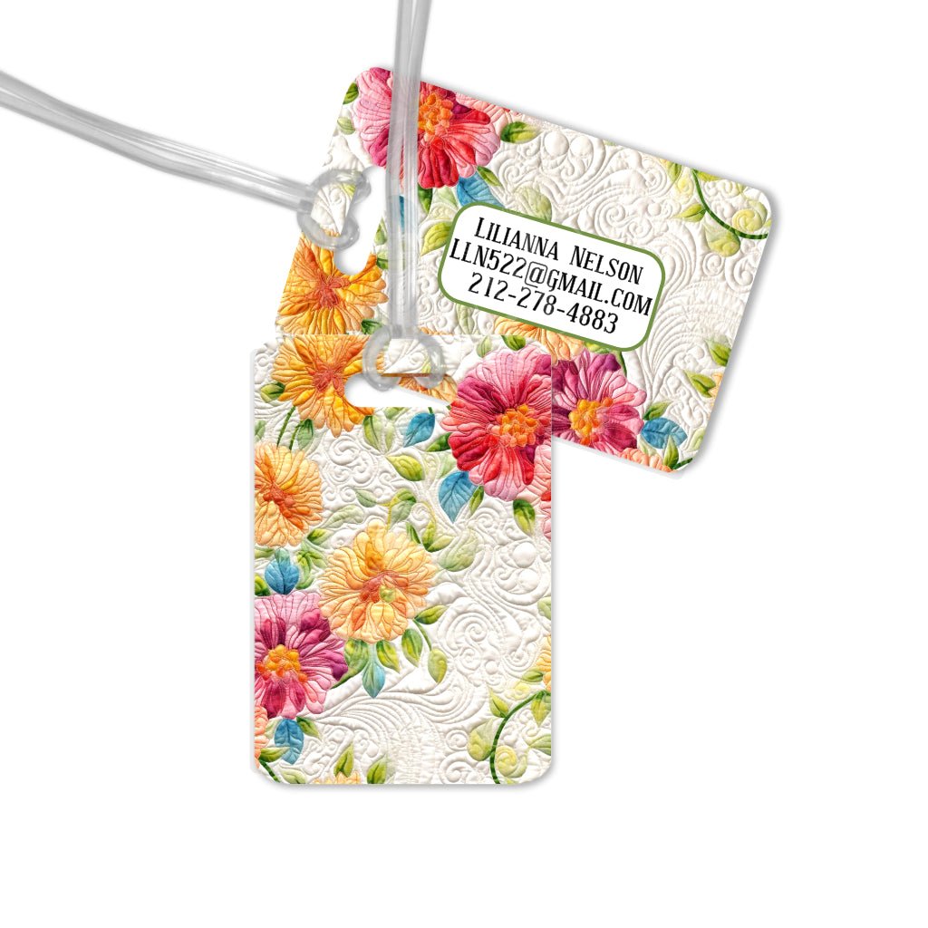 Floral Quilt Luggage Tag - Jammin Threads