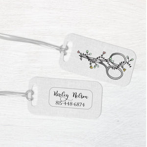 Floral Scissors Bag Tag - Jammin Threads