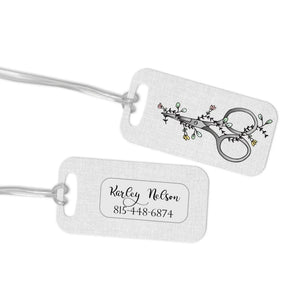 Floral Scissors Bag Tag - Jammin Threads