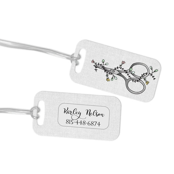 Floral Scissors Bag Tag - Jammin Threads