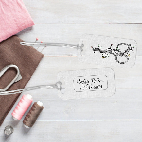 Floral Scissors Bag Tag - Jammin Threads